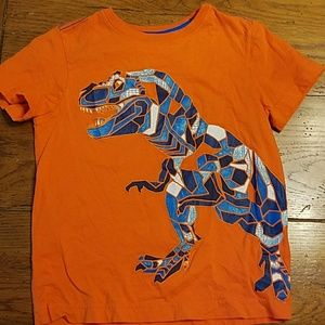 Crazy 8 orange t-shirt with blue dinosaur image